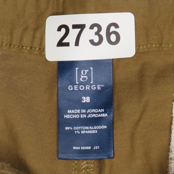 George* Men's 1.5" Belt Loop Multipocketed Flat Front Chocolate Shorts~ Size 38 - Picture 3 of 12